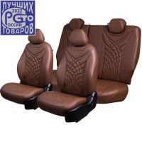 Чехлы Премиум Экокожа Байрон Президент|Жук на Kia Spectra 2004-2011 г.в.