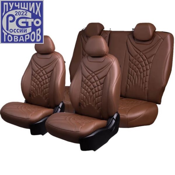 Чехлы Премиум Экокожа Байрон Президент|Жук на KIA Seltos c 2020+