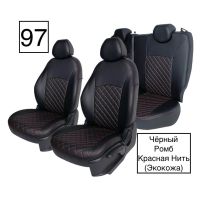 Чехлы Экокожа Ромб на Chevrolet Lanos